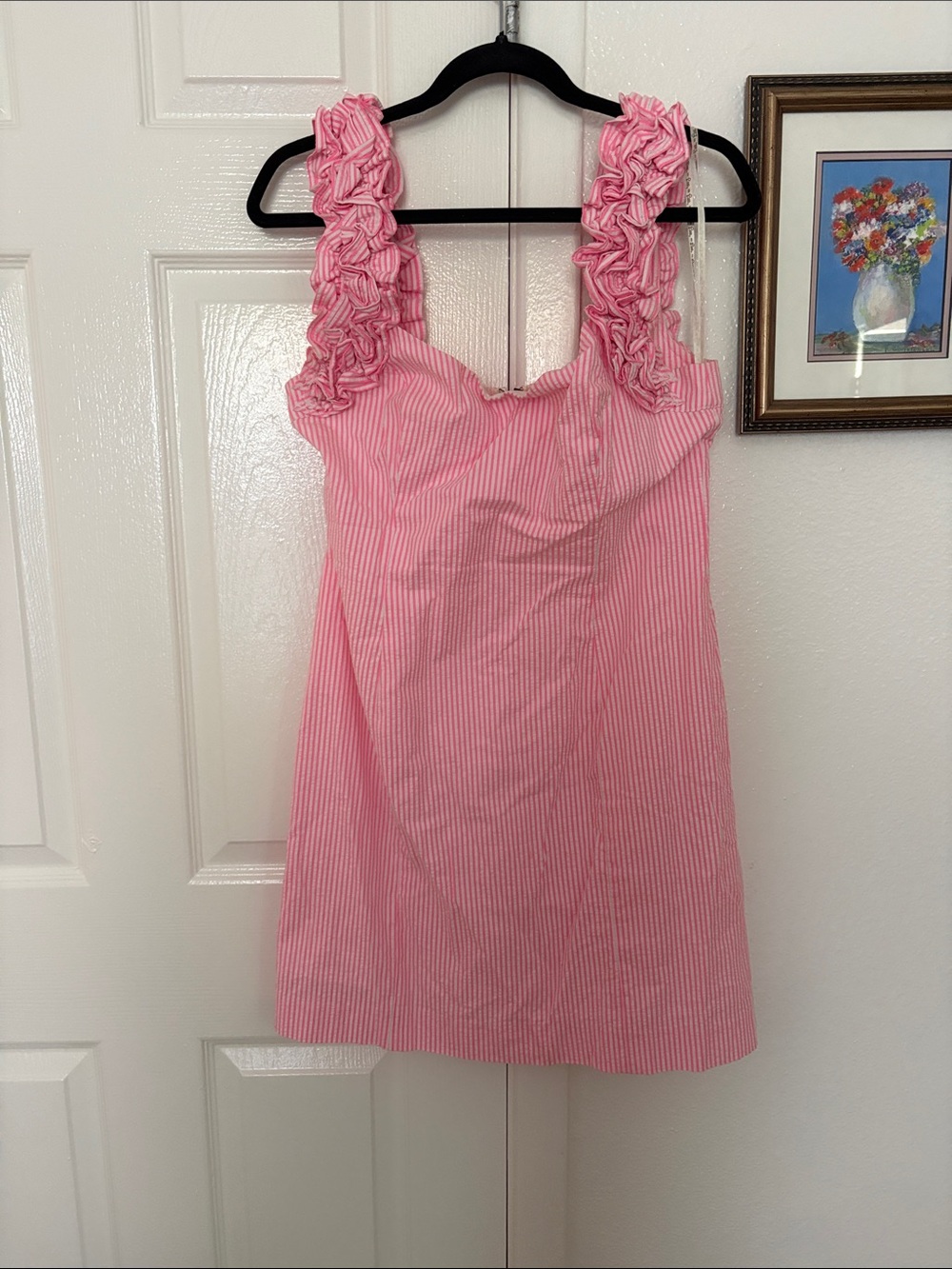 Pink Ruffled Stripped lily Pulitzer mini dress